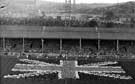 View: s28342 Children's Union Jack display at Hillsborough football ground for the royal visit of Queen Elizabeth II and HRH Duke of Edinburgh