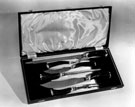 Carving set made by Needham, Veall and Tyzack Ltd., cutlery manufacturers of Eye Witness Works, Mitlon Street