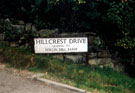 Sign post for Hillcrest Drive leading to Hollin Hill Farm, Oughtibridge