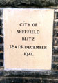 View: t00362 Plaque commemorating the Blitz, 12th and 15th December 1940 (the plaque records the wrong year and has since been altered), City Road Memorial Gardens, City Road Cemetery