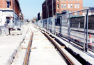 View: t01316 West Street during the construction of Supertram. Inland Revenue Offices, right