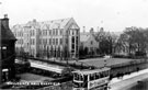 Collegiate Hall, City Training College for Teachers, Ecclesall Road at junction of Broomgrove Road, with 'Short Tram' on Ecclesall Road, in foreground