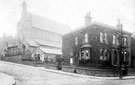 St. Bartholomew's Church, Burgoyne Road, Walkley, from Langsett Road. Walkley Divisional Police Station, Langsett Road, on corner.