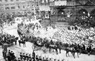 View: t01677 Royal visit of King Edward VII and Queen Alexandra. The King and Queen arrive at the Town Hall.