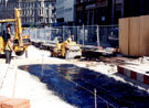 View: t01974 Church Street looking towards High Street during the construction of Supertram. Royal Bank of Scotland on right