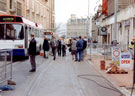 View: t01982 Church Street looking towards High Street, during the construction of Supertram