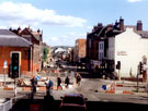 View: t02027 Glossop Road at junction of Upper Hanover Street. Somme Barracks, left