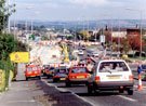 View: t02102 Norton Avenue looking towards Ridgeway Road, Gleadless Town End, during the construction of Supertram
