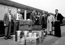 Firth Brown and Co. Ltd., work's outing, unloading at the railway platform