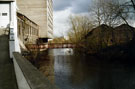 Bailey Bridge footbridge across the River Don linking the former Spring Works, Effingham Street (right) and Universal Steel Works, Attercliffe Road (left)