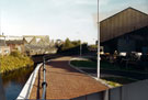 River Don, Hecla Section of the Five Weirs Walk looking towards Attercliffe Steel Works (left) and Newhall Bridge