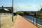 Five Weirs Walk near the Huntsmans Footbridge footbridge from Bold Street looking  towards River Don Works