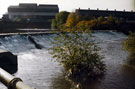 Brightside Weir, Five Weirs Walk with River Don Works in the background