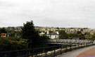 Five Weirs Walk looking towards Brightside Bridge and Bridge Inn with housing on Wincobank Hill in the background