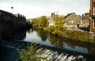 Lady's Bridge Weir looking towards Exchange Brewery (left) and Nursery Street (right)