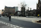 View: t02785 Cathedral Supertram stop, Church Street with the Gladstone Buildings and the Cathedral in the background