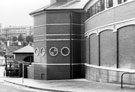 View: t03033 Pond Hill looking towards the Old Queens Head public house with the Pond Street bus station in the foreground