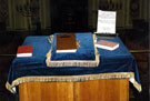 Interior of Wilson Road Synagogue showing the Reader's Desk