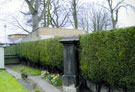 One of the original gate posts of Ballifield Hall in the garden of No. 96 Retford Road