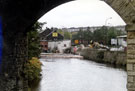 View: t03245 Construction of the Pergola Walkway from the Bailey Bridge to Attercliffe Road, Five Weirs Walk and the River Don from under Norfolk Railway Viaduct with Car Tek in the background