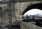 Construction of The Five Weirs Walk under Norfolk Bridge Railway Viaduct