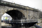 Construction of The Five Weirs Walk under Norfolk Bridge Railway Viaduct