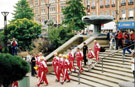 Opening ceremony, World Firefighters Games, Peace Gardens looking towards Pinstone Street