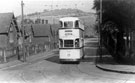 Tram No. 503, Parkside Road Terminus with (left) Hillsborough School