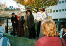 Sheffield Popular Arts - A Scene from the Suffragette Walking Tour outside the Cathedral, Church Street