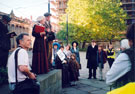 Sheffield Popular Arts - A Scene from the Suffragette Walking Tour outside the Cathedral, Church Street