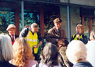 Sheffield Popular Arts - Doing the Health and Safety Talk before The Suffragette Walking Tour, Tudor Square 