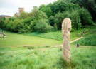 Wood sculpture by Jason Thomson, Ponderosa, Upperthorpe looking towards St. Stephens' Church, Netherthorpe