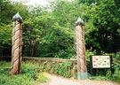 Pillars by Ross Gilbertson and Mandy Burton at the entrance to the Ponderosa, Crookes Valley Road/ Mushroom Lane