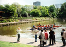 Dragon Boat Festival, Crookes Valley Park with the University Arts Tower in the background