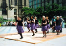 Well Heeled Appalachian Dancers, Chance to Dance, Peace Gardens with the Town Hall in the background