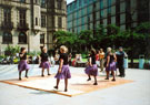 Well Heeled Appalachian Dancers, Chance to Dance, Peace Gardens with the Town Hall in the background