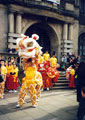 Traditional Lion Dance outside the Town Hall during the Chinese New Year Celebrations