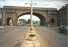 View: t03913 Looking through the Wicker Arches towards Spital Hill (left) and Savile Street (right)