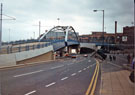 View: t03919 Park Square Supertram Bridge from Commercial Street