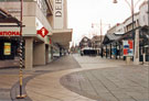 View: t03973 Market stalls on The Moor from Rockingham Way looking towards Pinstone Street