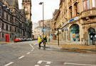 View: t03979 Steet cleaners on Surrey Street from the junction with Norfolk Street showing the Town Hall (left) and the Halifax Building Society (right)