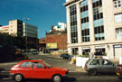 View: t04022 South Yorkshire Transport Executive Offices (formerly W.H. Smith Ltd., Hambleden House), Exchange Street looking towards Wilkinson Home and Garden Store, Nos. 34 - 36 Haymarket