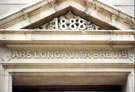 Carved detail, No. 7 Bank of Scotland, Leopold Street, designed originally for the Sheffield Medical Institution