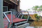 Sussex Street end of Cobweb Bridge, River Don under the Wicker Arches, Five Weirs Walk after vandals stripped it for scrap metal