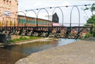 Bailey Bridge over the River Don from Effingham Street, Five Weirs Walk with debries from June 2007 Flood still there