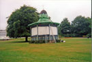 Preparing the bandstand for University of Sheffield Centenary Celebrations, Weston Park 