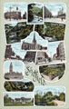 Composite images of Sheffield featuring, Moorhead; Rivein Glen; Pinstone Street; Rivelin Cottages; Endcliffe Woods; Parish Church; High Street; Fargate; Town Hall; Botanical Gardens; Rivelin Valley; Mappin Art Gallery and Endcliffe Woods  