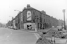 Nos. 2 - 6 Handy Cafe, Burton Road (left) and Nos. 53, bed and breakfast, 55 - 61 etc, Harvest Lane at the junction of Burton Road and Neepsend Lane