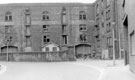 Derelict Bridgehouses Goods Depot Warehouse, Spitalfields at the junction with Brunswick Street