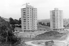 Construction of high-rise council flats, probably in the Callow part of the Gleadless Valley when tower blocks were built at Callow Mount, Drive and Place.